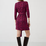 Sukienka BOGINI PRZED KOLANO print mini leo pink & art blue