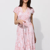 Dress TOSKANIA folk cut-out print pink