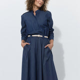 SPÓDNICA GARNITUROWA 7/8 navy blue jeans