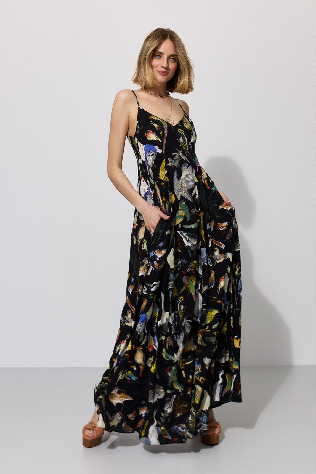 Dress ALL NIGHT LONG Warsaw Birds print