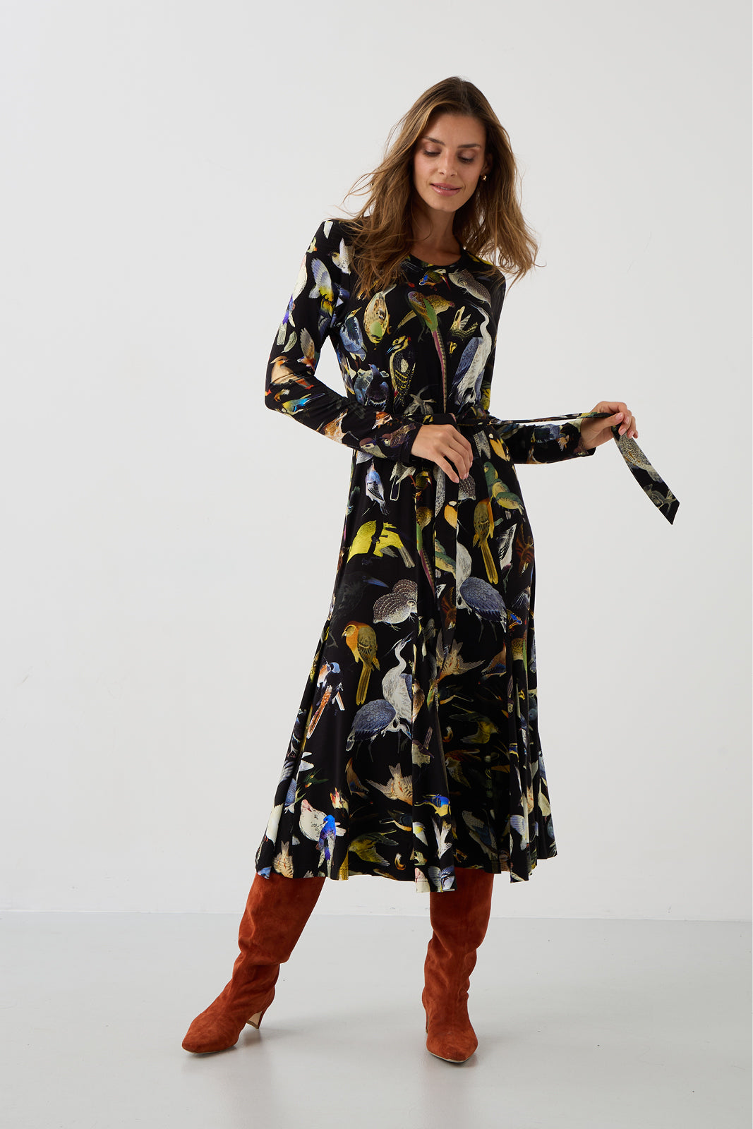 Sukienka KLIN LADY print ptaki Warszawy