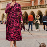Sukienka MON AMOUR print leo pink & black