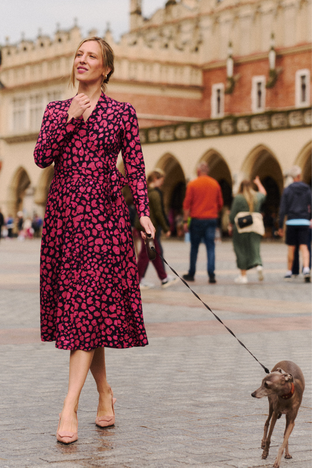 Sukienka MON AMOUR print leo pink & black