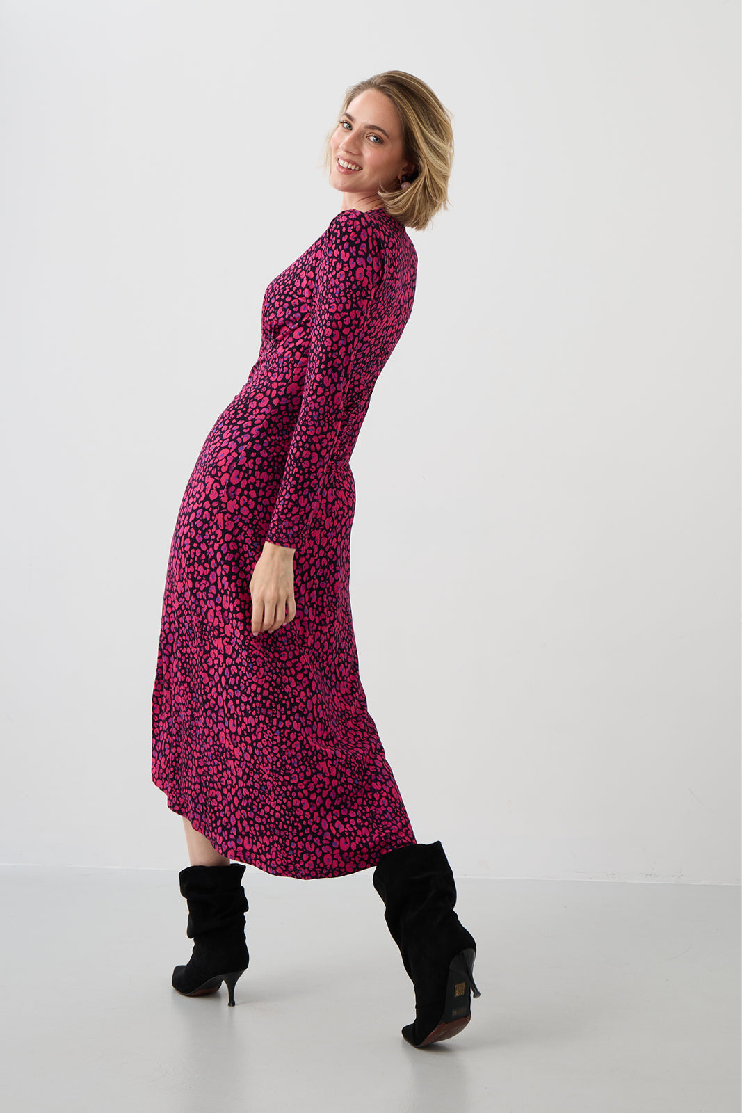 Sukienka MUSE print mini leo pink & art blue