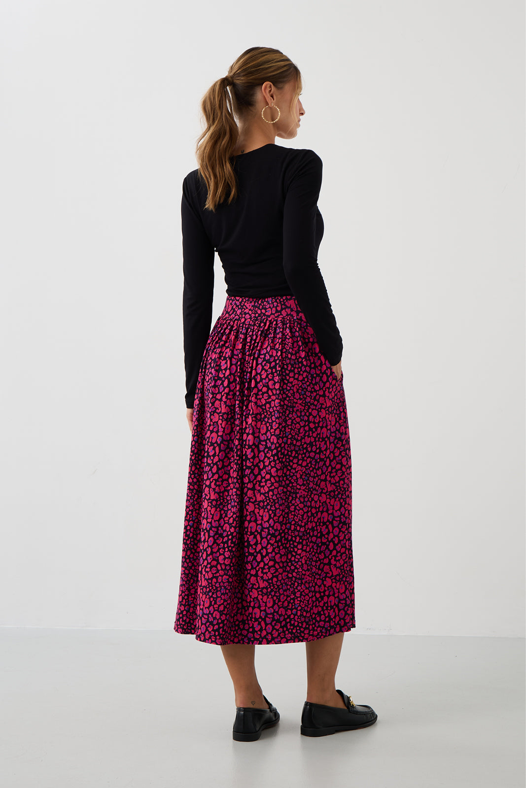 Spódnica HIGH RISK print mini leo pink & art blue