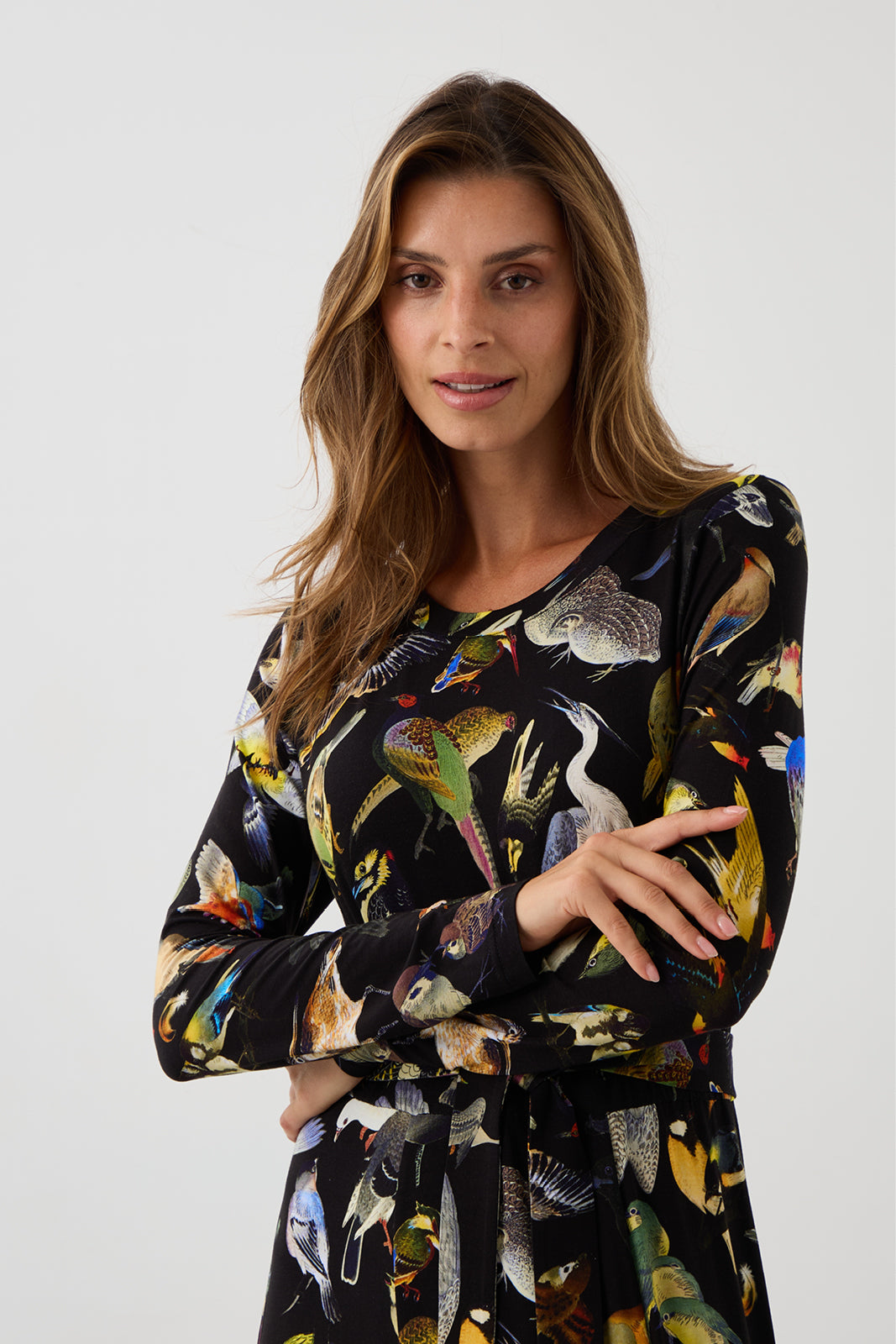 Sukienka KLIN LADY print ptaki Warszawy