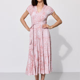 Dress TOSKANIA folk cut-out print pink