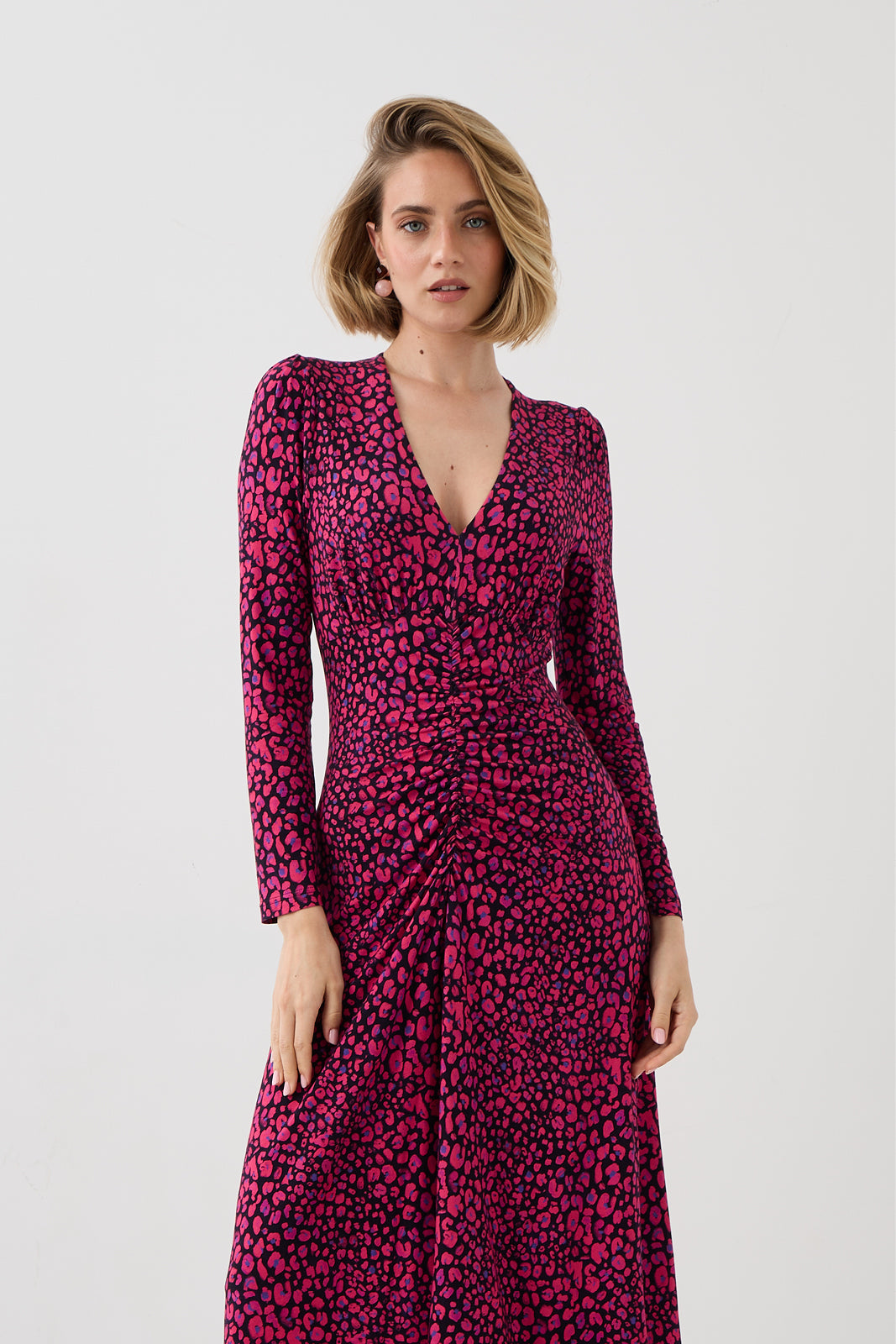 Sukienka MUSE print mini leo pink & art blue