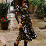 Sukienka KLIN LADY print ptaki Warszawy
