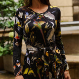 Sukienka KLIN LADY print ptaki Warszawy