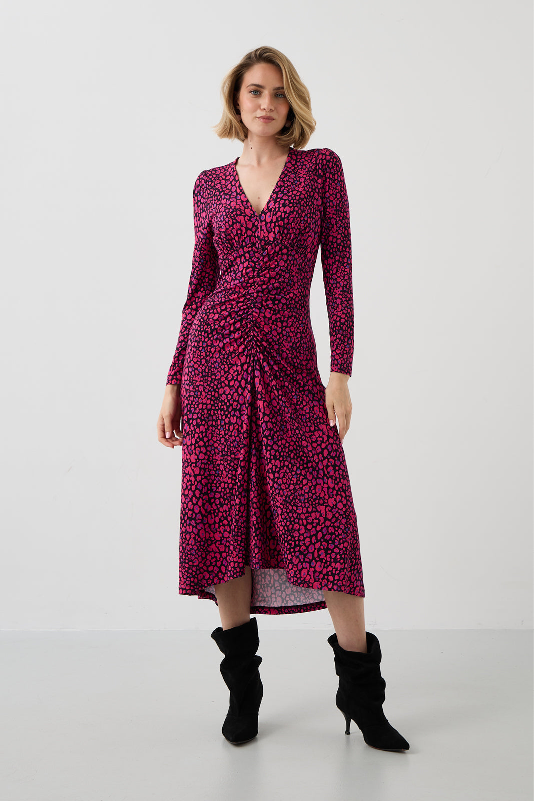 Sukienka MUSE print mini leo pink & art blue