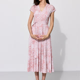 Dress TOSKANIA folk cut-out print pink