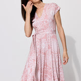 Dress TOSKANIA folk cut-out print pink