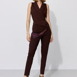 MADOXY espresso & print leo burgundy