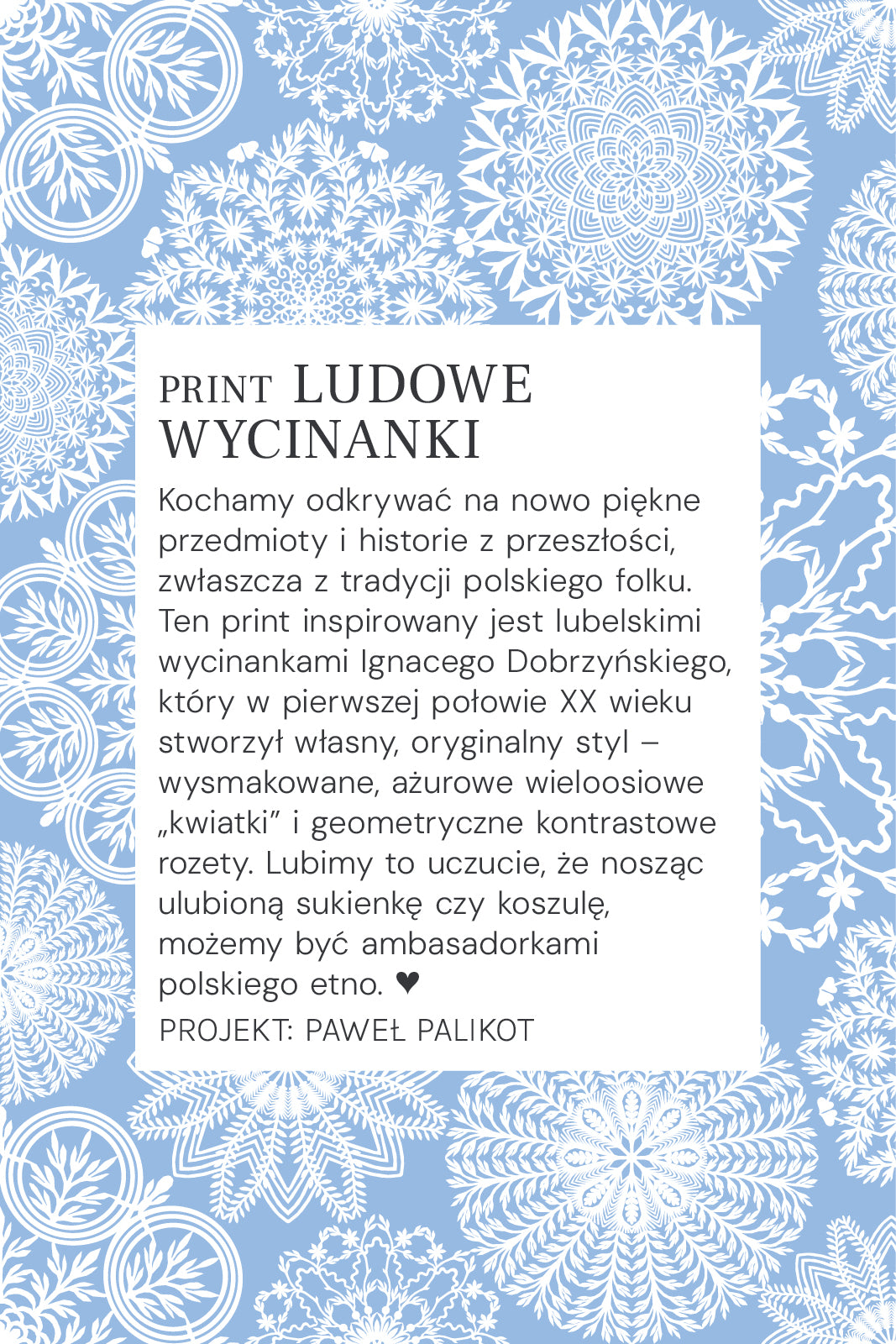 SHIRT ROMANTIC folk cut-outs print blue