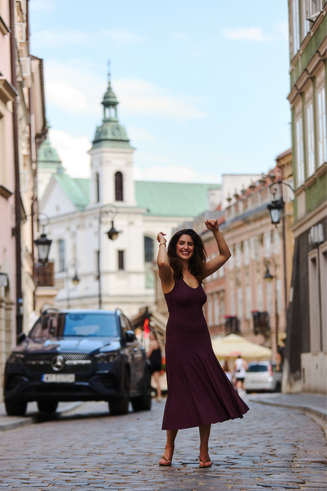 Sukienka MILLION DOLLAR BABY wiśniowy prążek