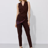 MADOXY espresso & print leo burgundy