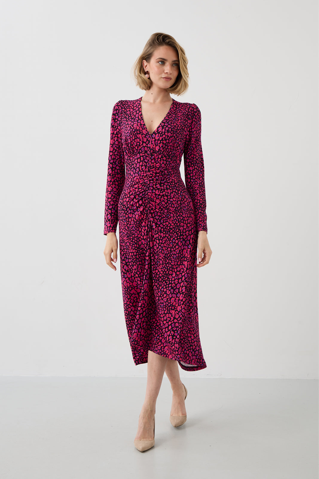 Sukienka MUSE print mini leo pink & art blue