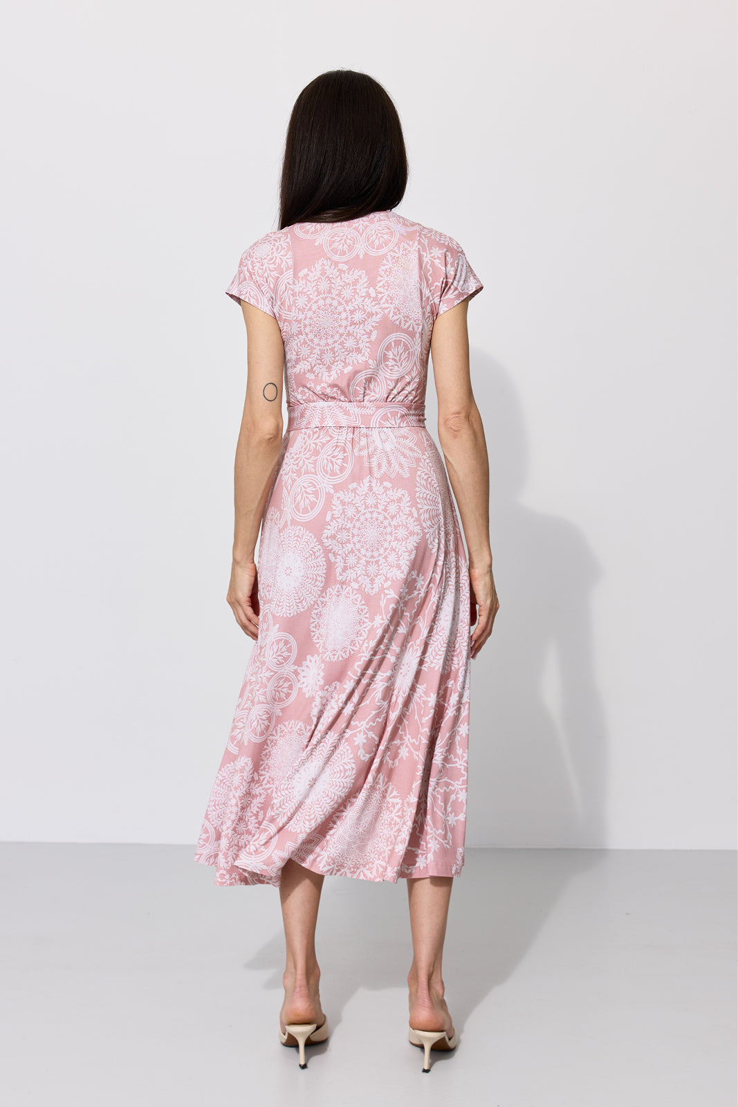 Dress TOSKANIA folk cut-out print pink