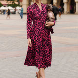 Sukienka MON AMOUR print leo pink & black