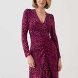 Sukienka MUSE print mini leo pink & art blue