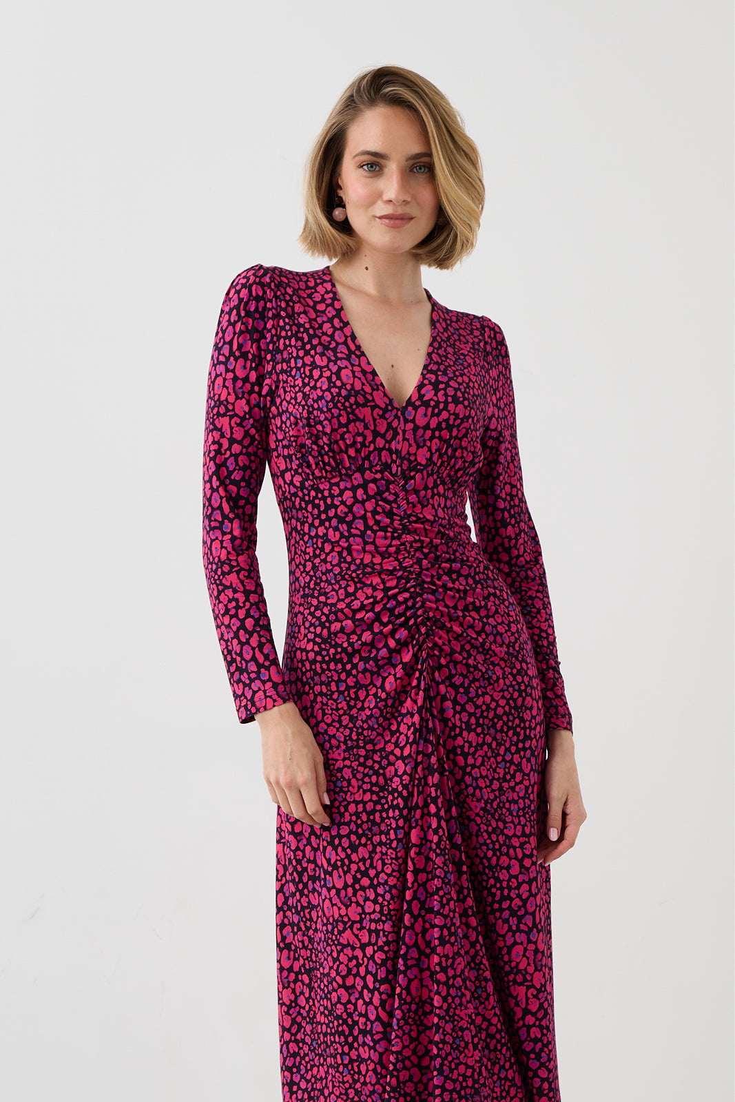 Sukienka MUSE print mini leo pink & art blue