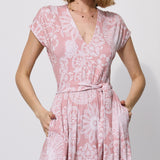 Dress TOSKANIA folk cut-out print pink