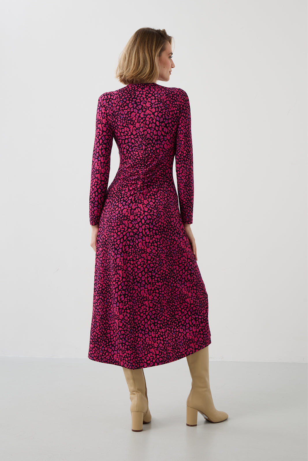 Sukienka MUSE print mini leo pink & art blue