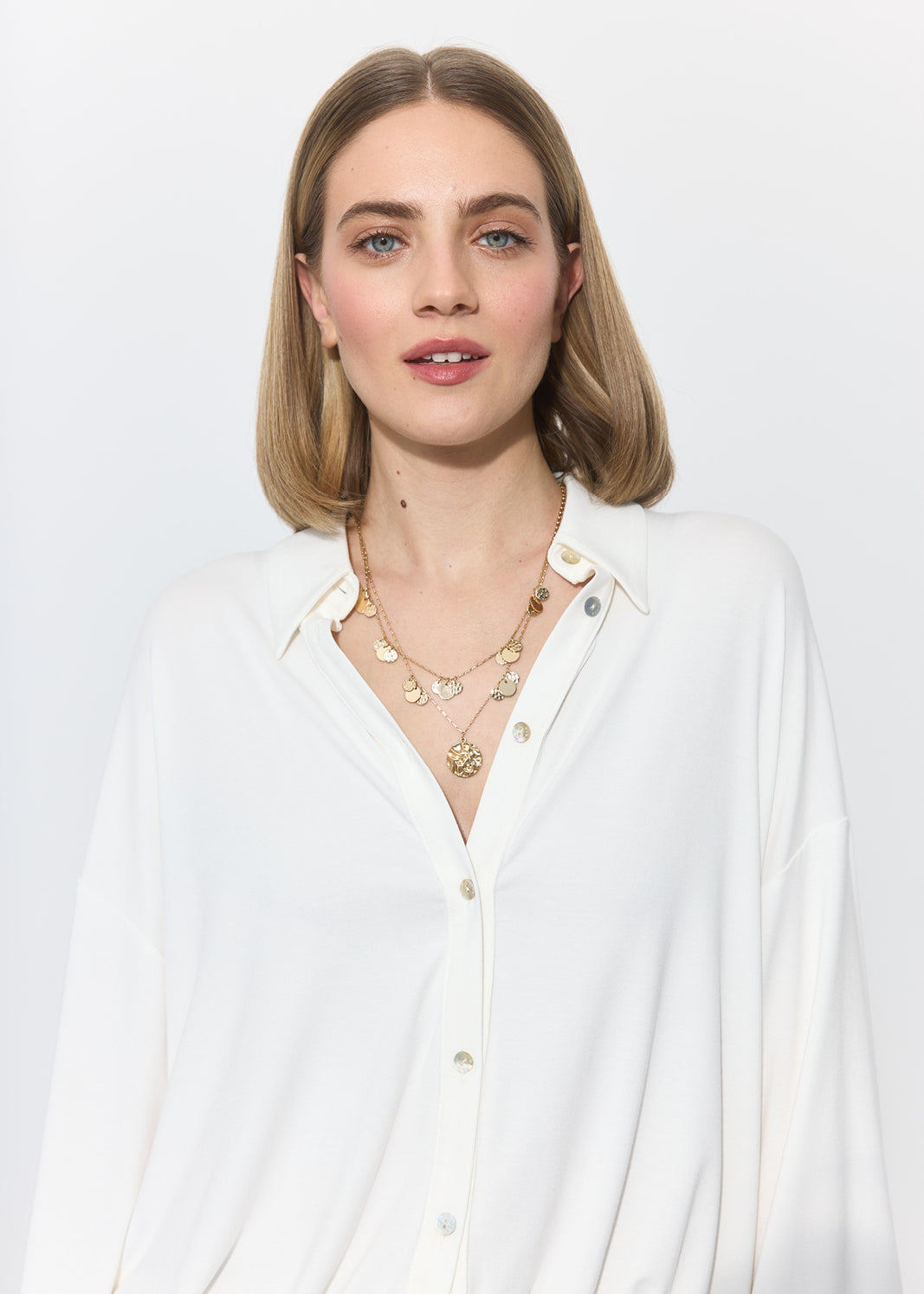 KOSZULA ROMANTIC perłowa biel