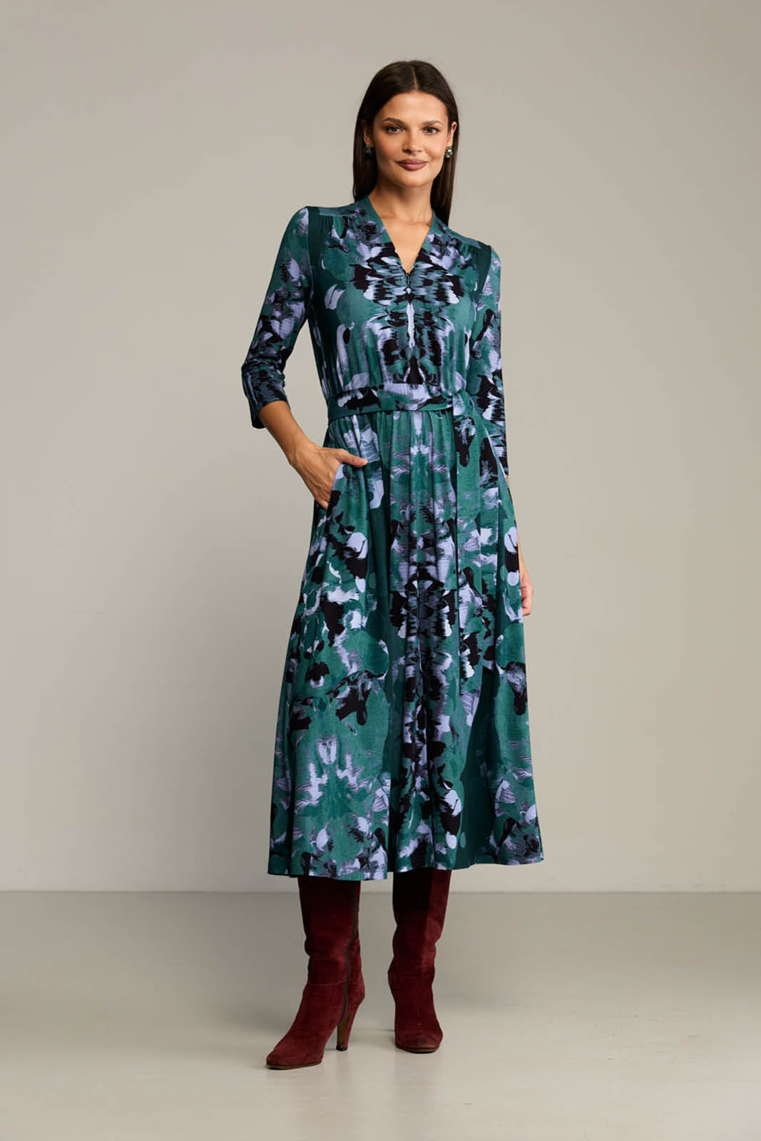 Sukienka LIBERTY DRESS print Rorschach green