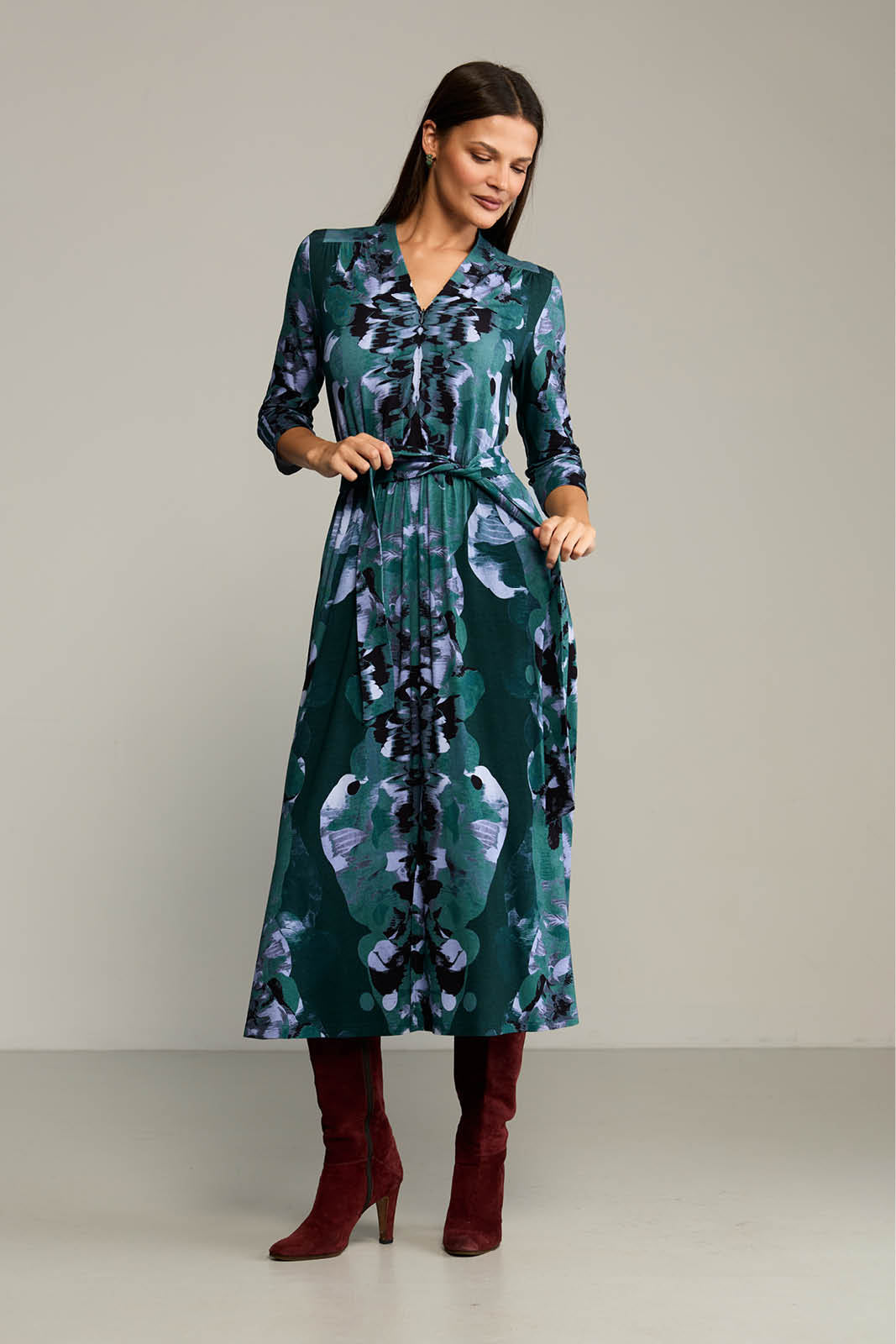 Sukienka LIBERTY DRESS print Rorschach green