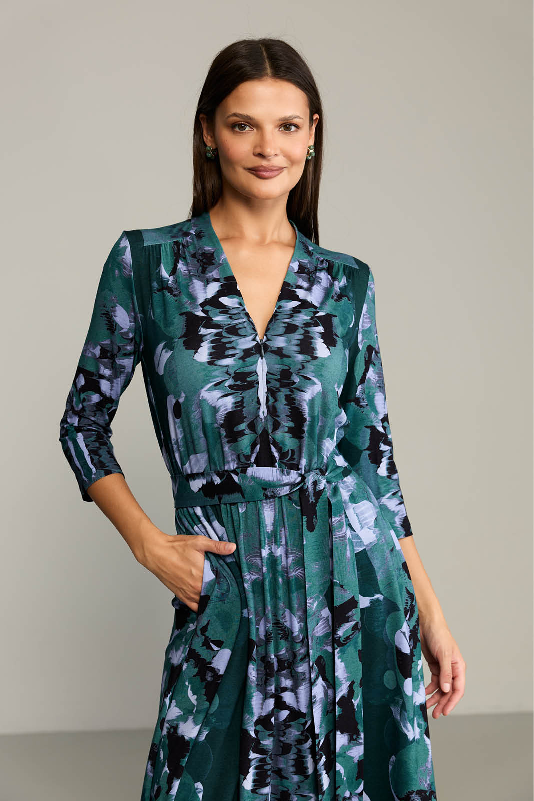 Sukienka LIBERTY DRESS print Rorschach green