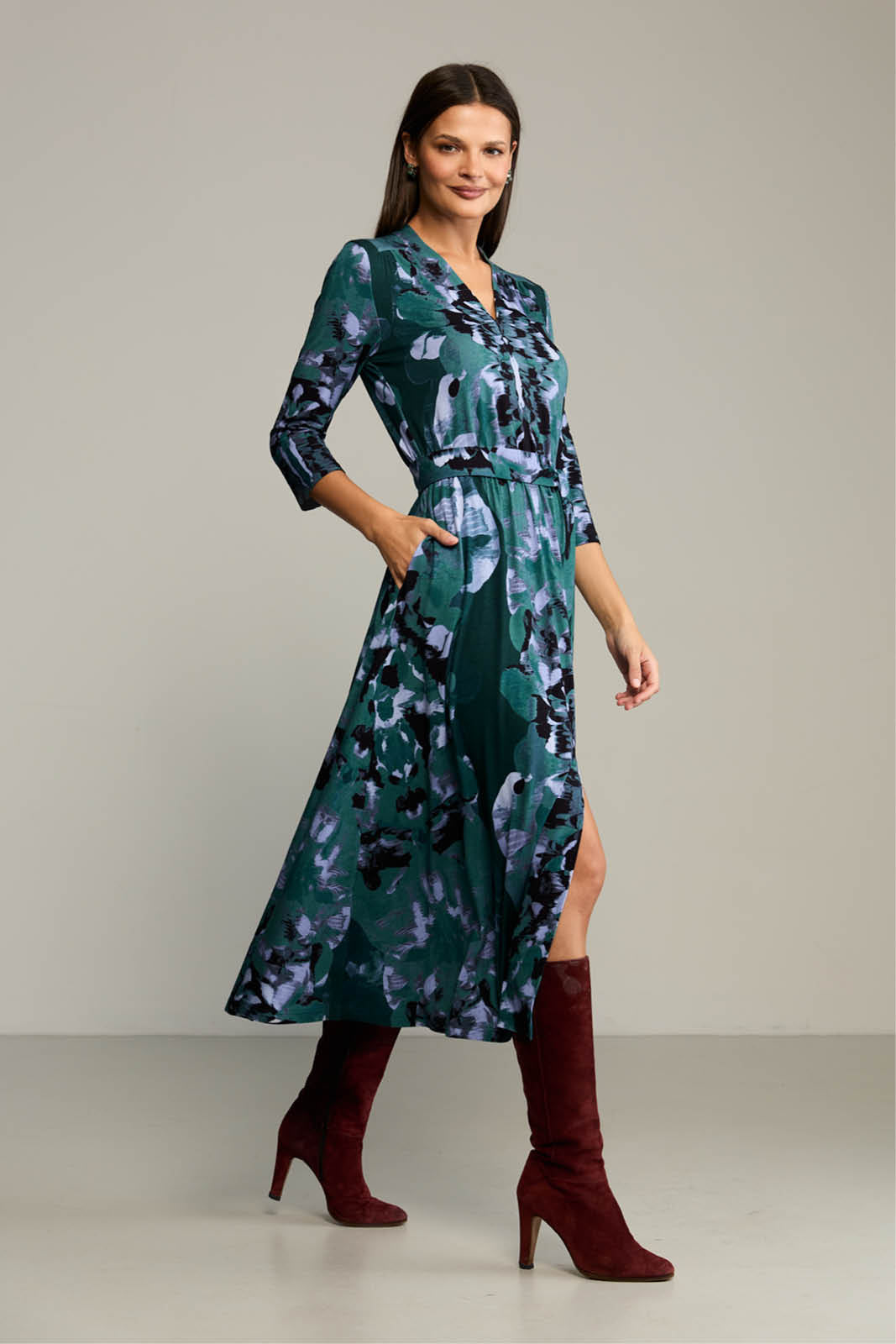Sukienka LIBERTY DRESS print Rorschach green