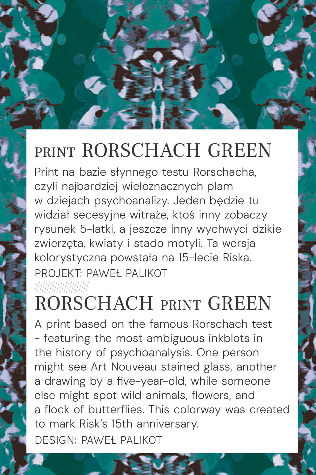 Sukienka LIBERTY DRESS print Rorschach green