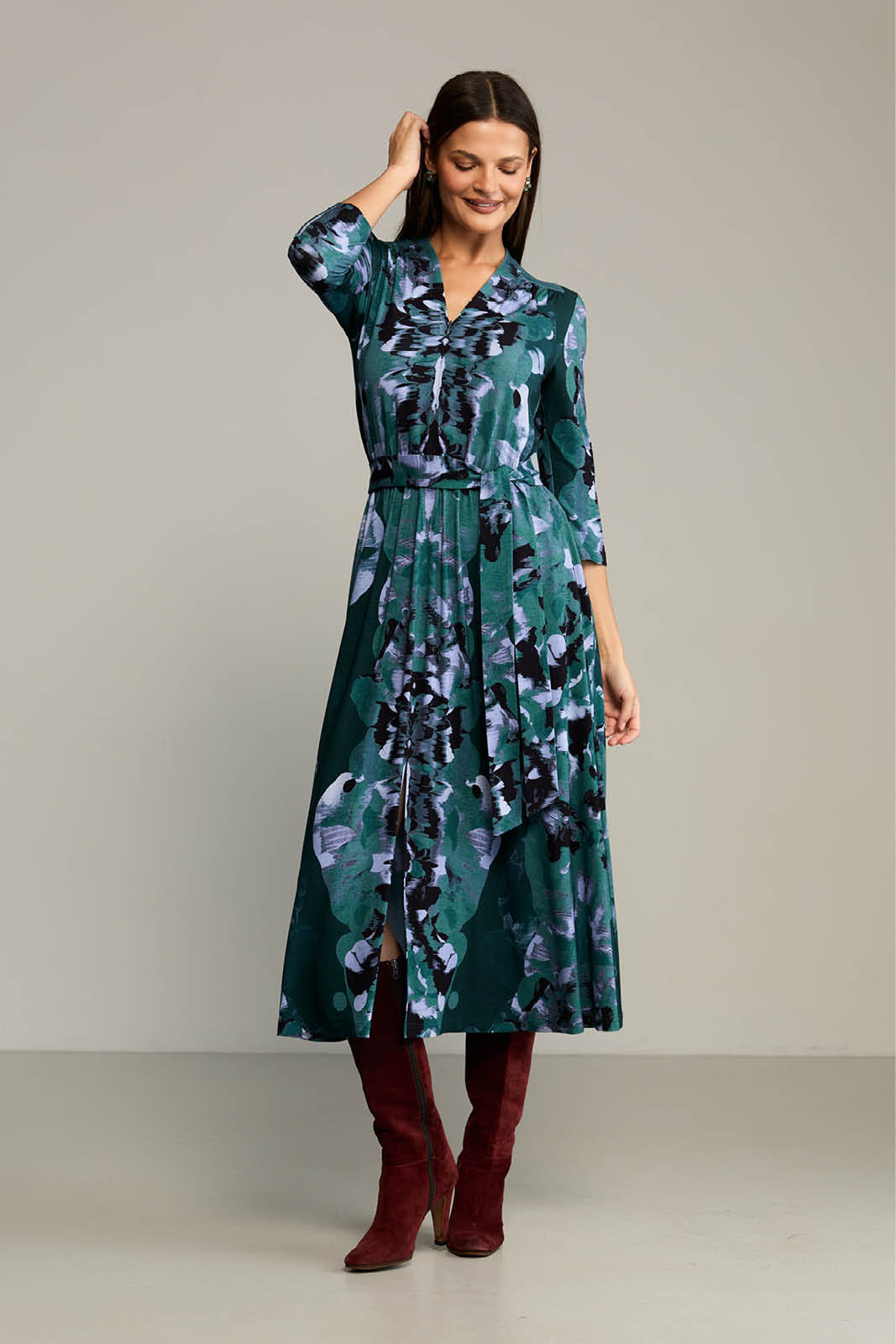 Sukienka LIBERTY DRESS print Rorschach green