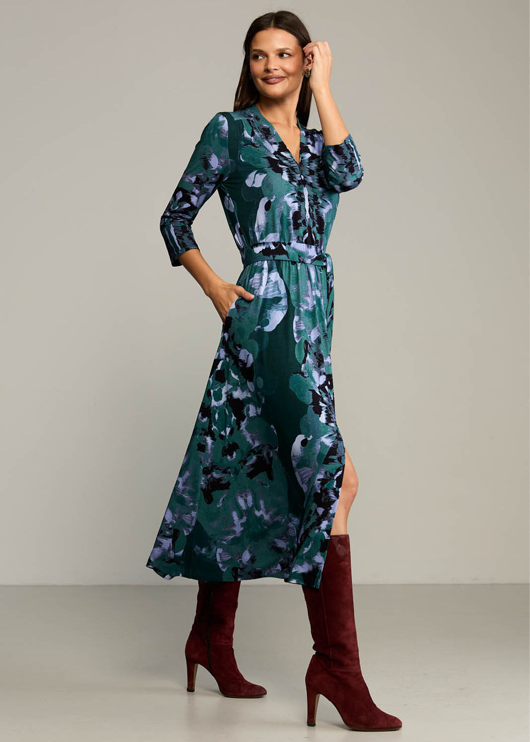 Sukienka LIBERTY DRESS print Rorschach green