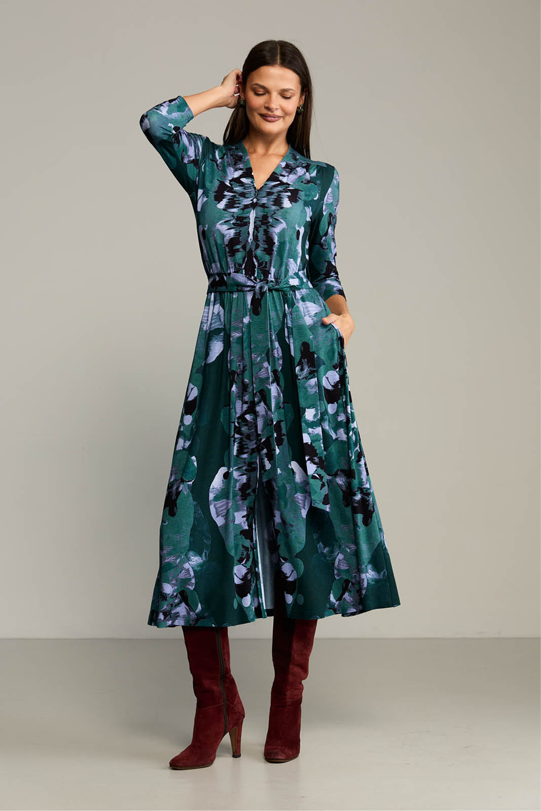 Sukienka LIBERTY DRESS print Rorschach green