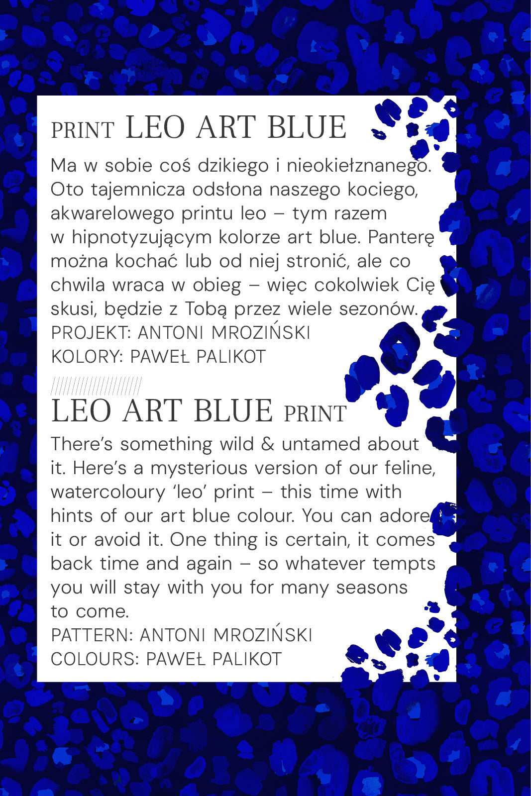VOILÁ print leo art blue