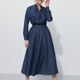 SPÓDNICA GARNITUROWA 7/8 navy blue jeans