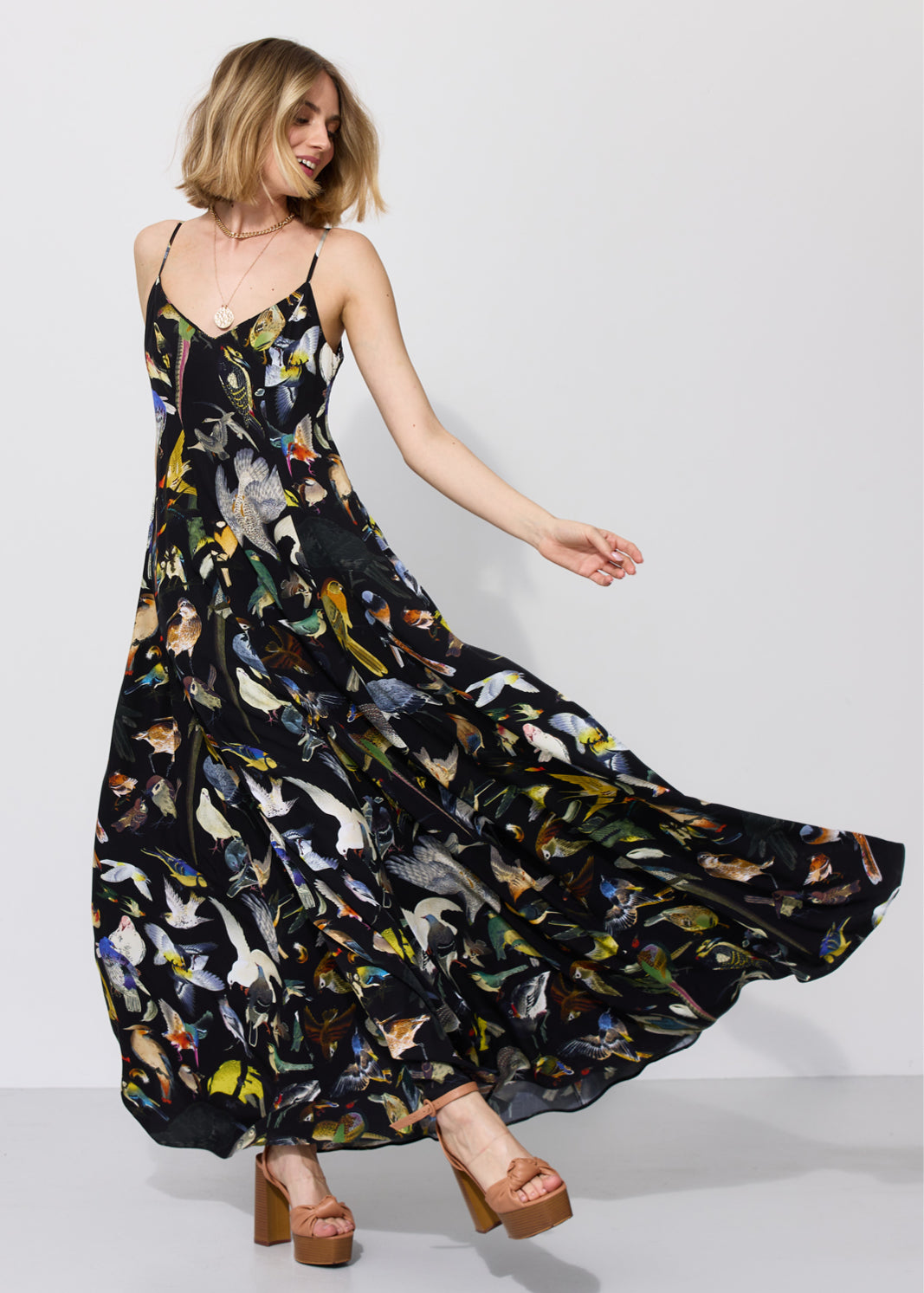 Dress ALL NIGHT LONG Warsaw Birds print
