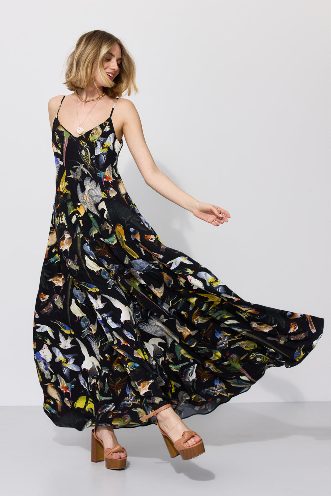 Dress ALL NIGHT LONG Warsaw Birds print