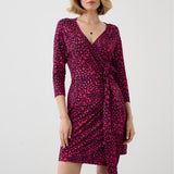 Sukienka BOGINI PRZED KOLANO print mini leo pink & art blue