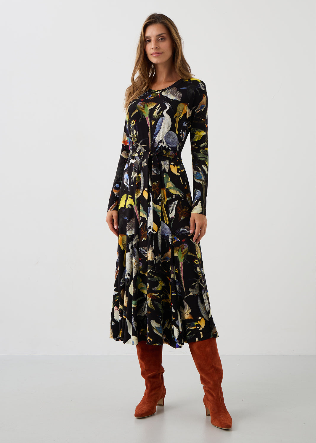 Sukienka KLIN LADY print ptaki Warszawy