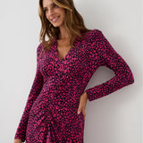 Sukienka MUSE print mini leo pink & art blue