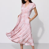 Dress TOSKANIA folk cut-out print pink