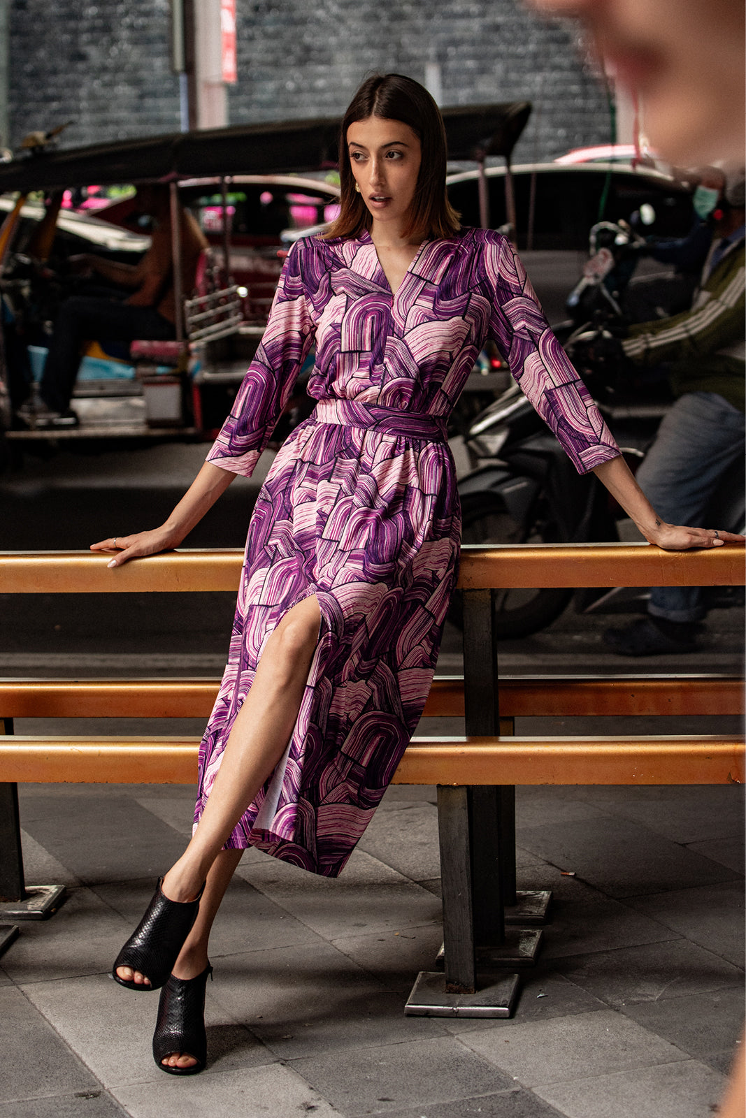 LIBERTY DRESS print violet brush