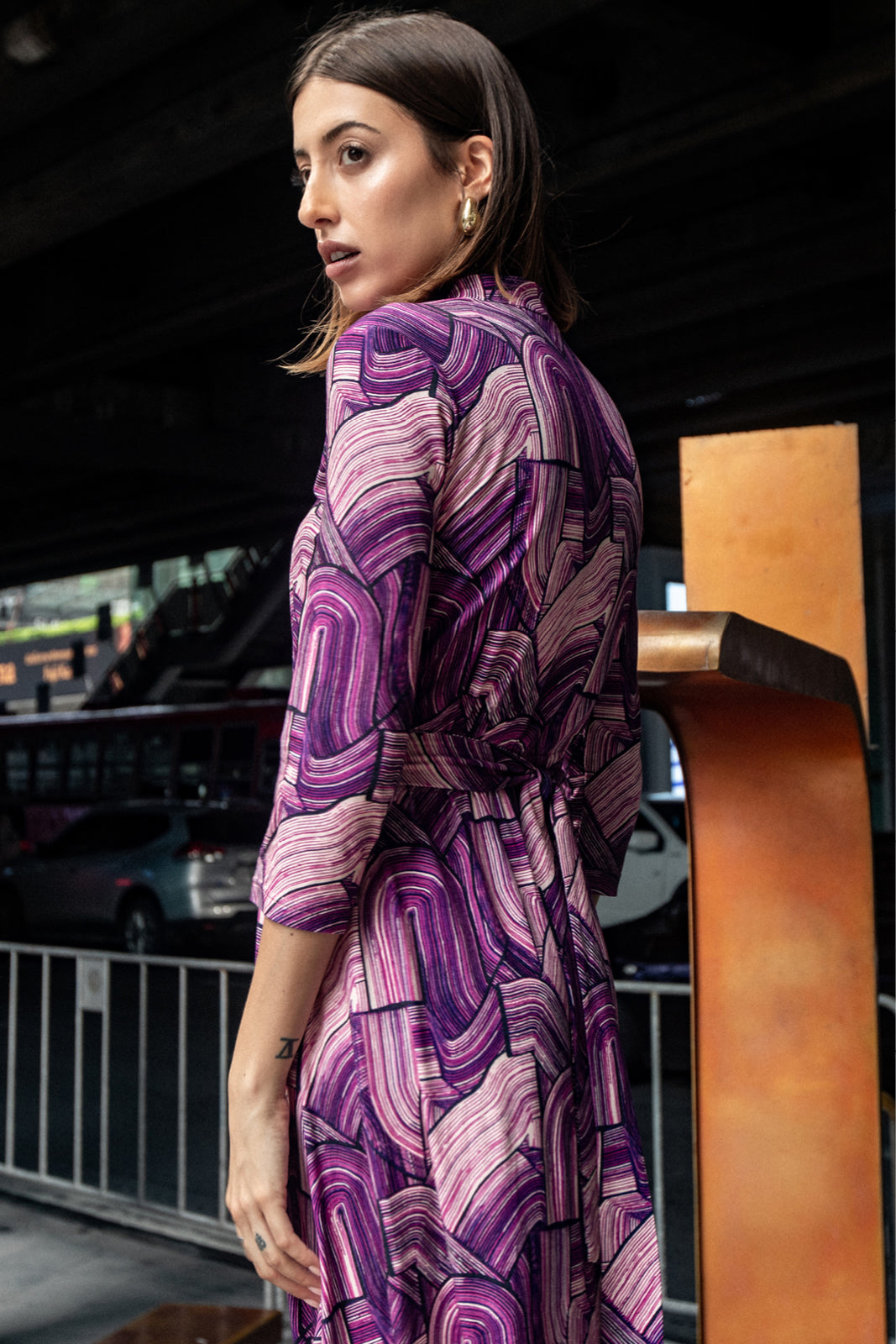 LIBERTY DRESS print violet brush