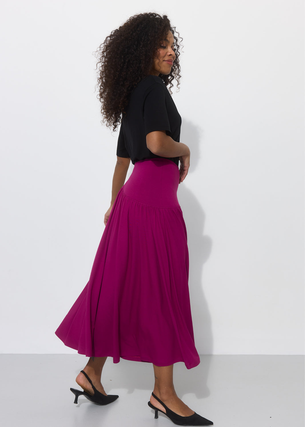 SUMMER OF LOVE MIDI purpurowa