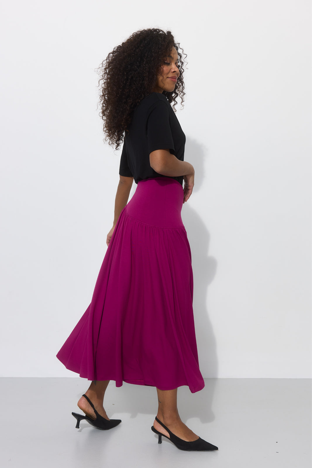 HIPS DON'T LIE MIDI purpurowa