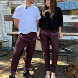 MADOXY espresso & print leo burgundy